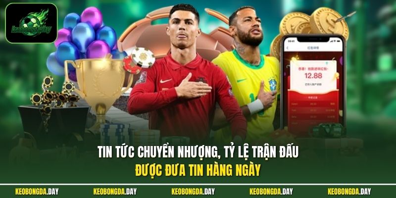 Tin tức chuyển nhượng, tỷ lệ trận đấu được đưa tin hàng ngày